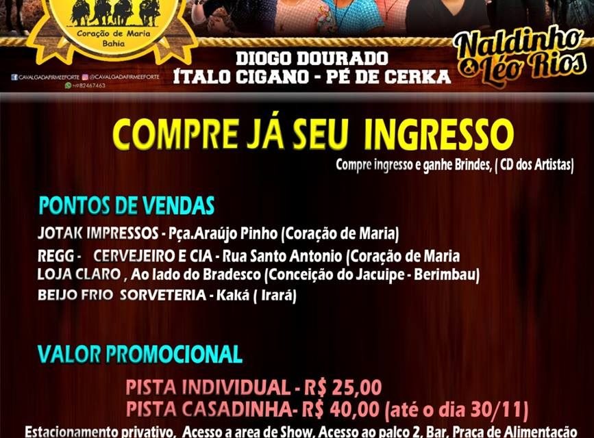 CAVALGADA FIRME E FORTE, 10 DE DEZEMBRO DE 2017 EM CORAÇÃO DE MARIA